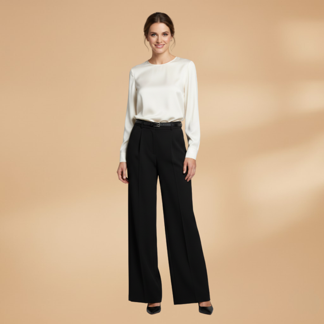 Palazzo Pants with High Waist and Tie Belt for Women