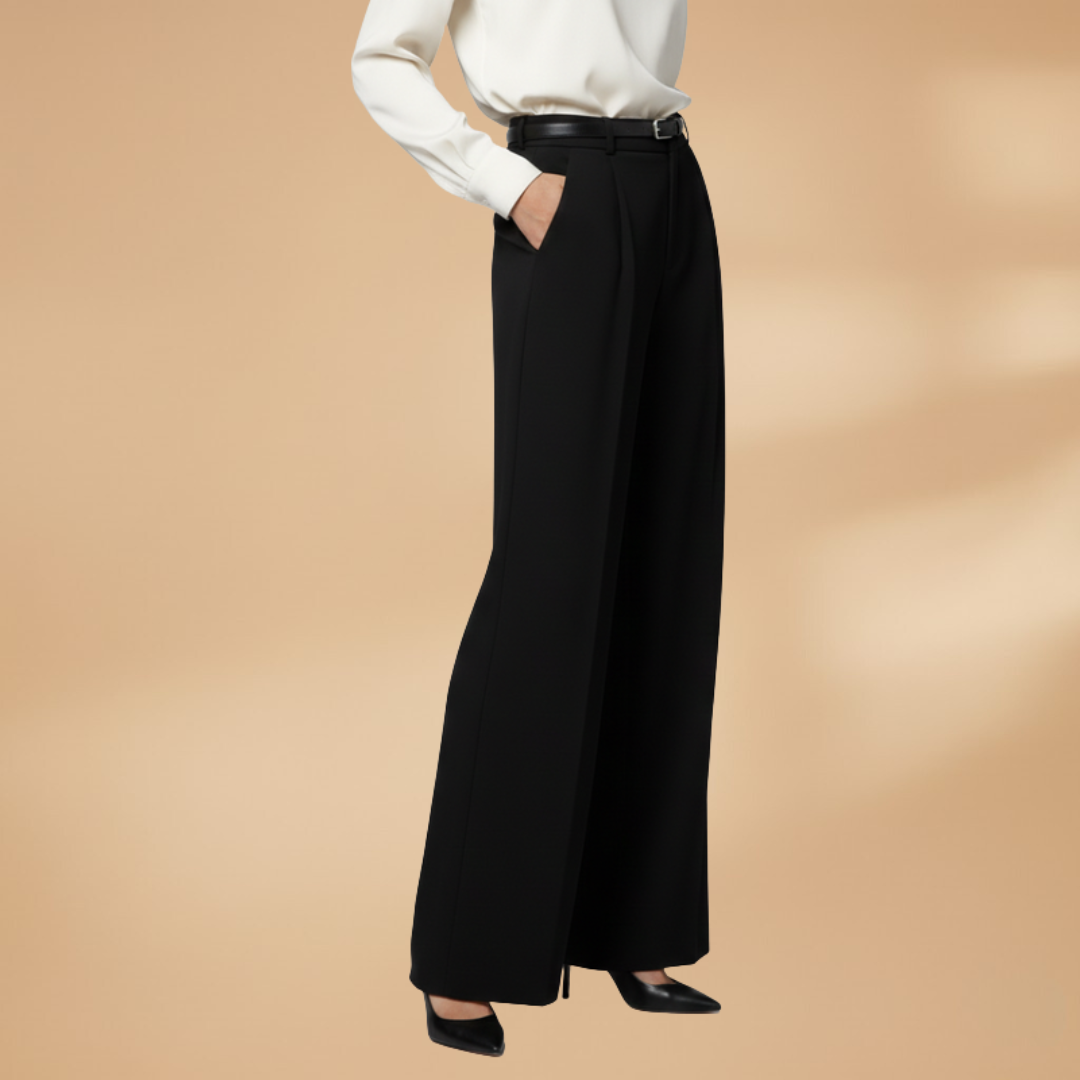 Palazzo Pants with High Waist and Tie Belt for Women