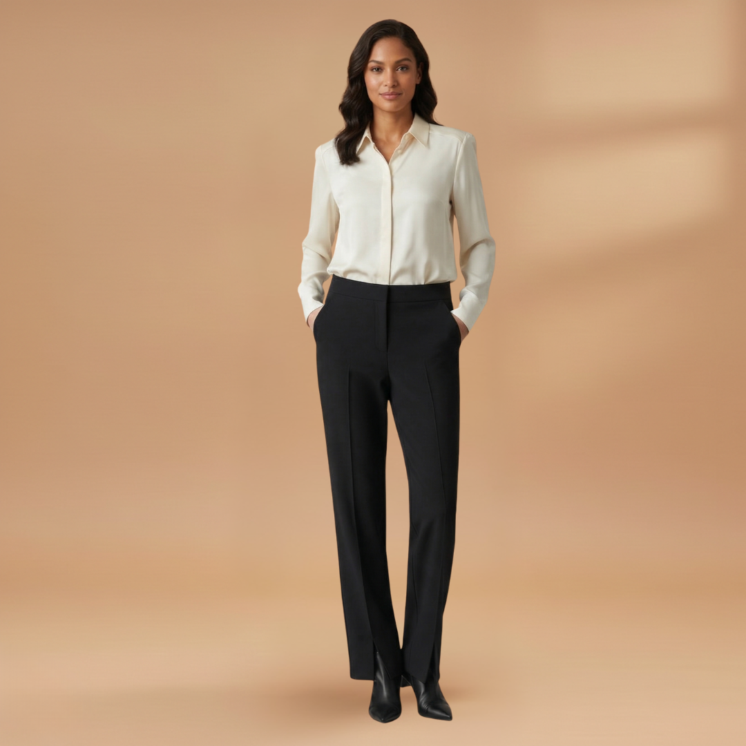 Palazzo Pants with Side Slits and Pockets for Women
