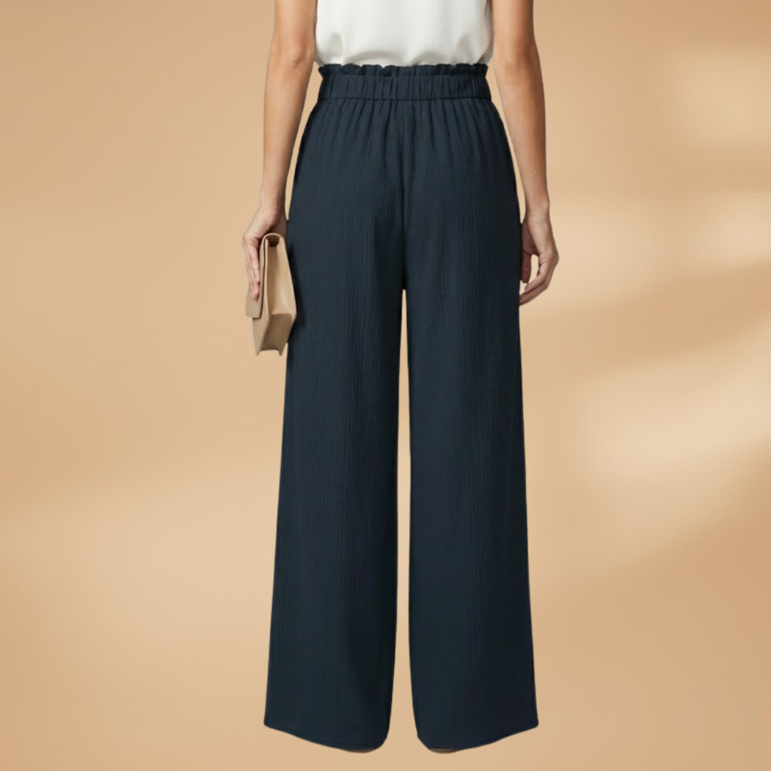 Palazzo Pants with Tie Belt and Wide Legs for Women