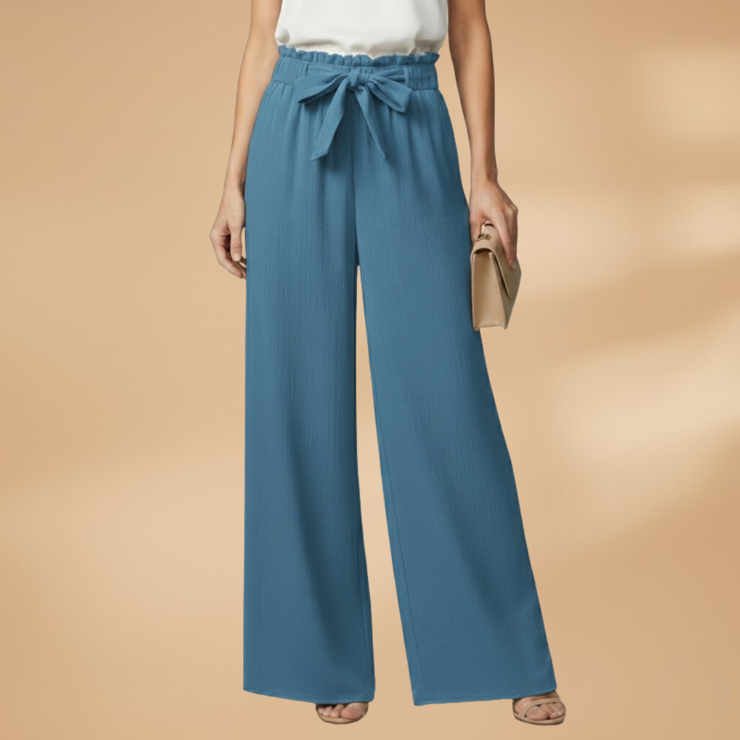Palazzo Pants with Tie Belt and Wide Legs for Women