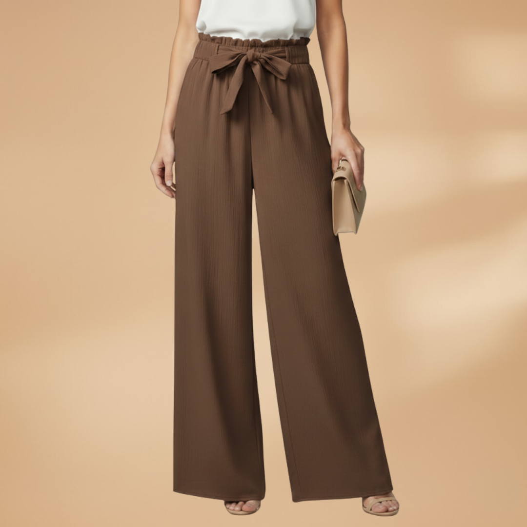Palazzo Pants with Tie Belt and Wide Legs for Women