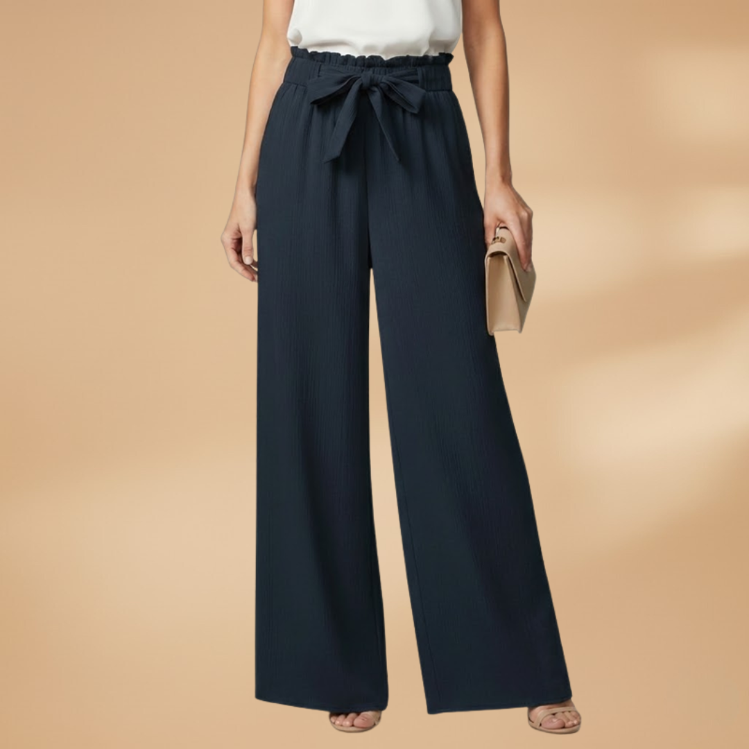 Palazzo Pants with Tie Belt and Wide Legs for Women