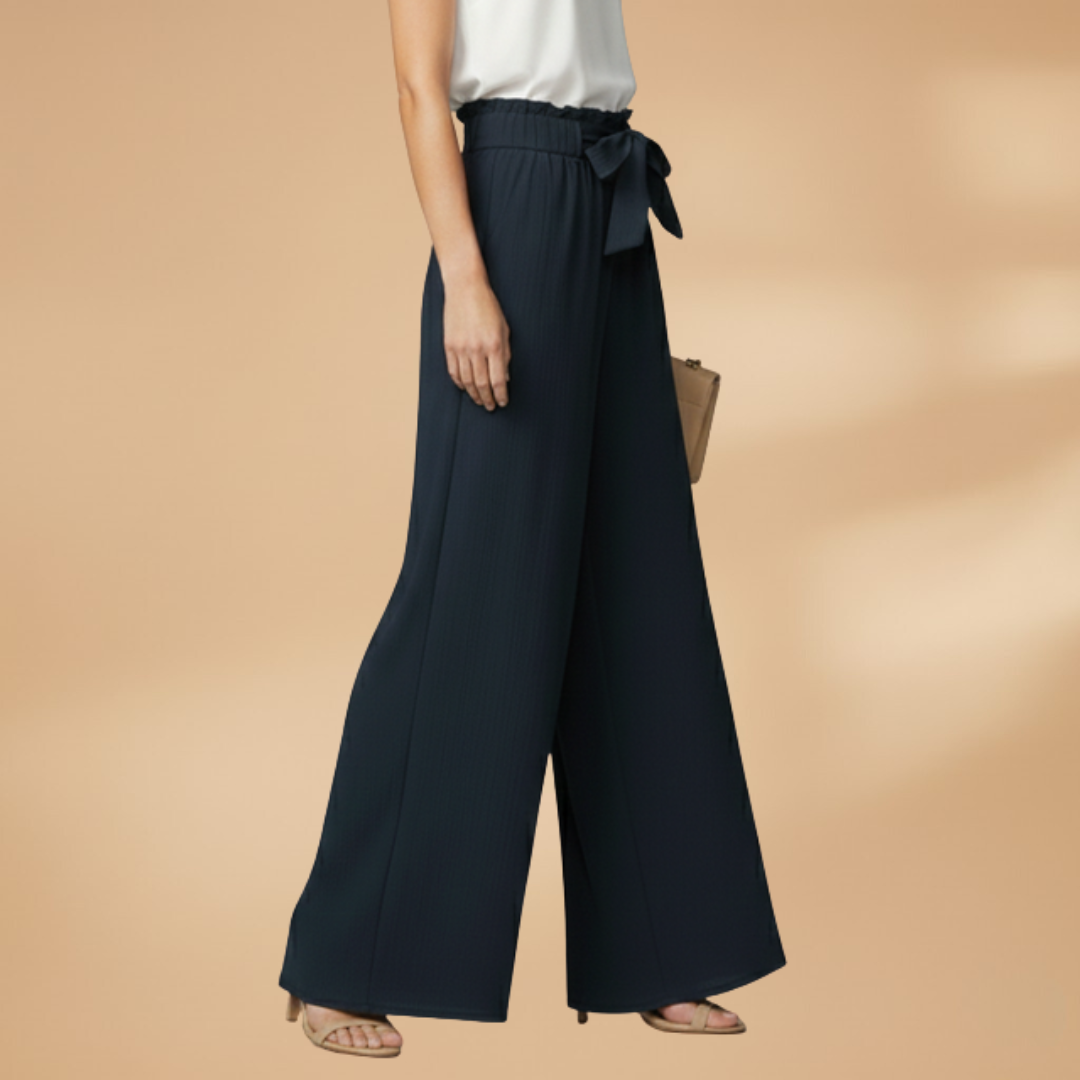 Palazzo Pants with Tie Belt and Wide Legs for Women