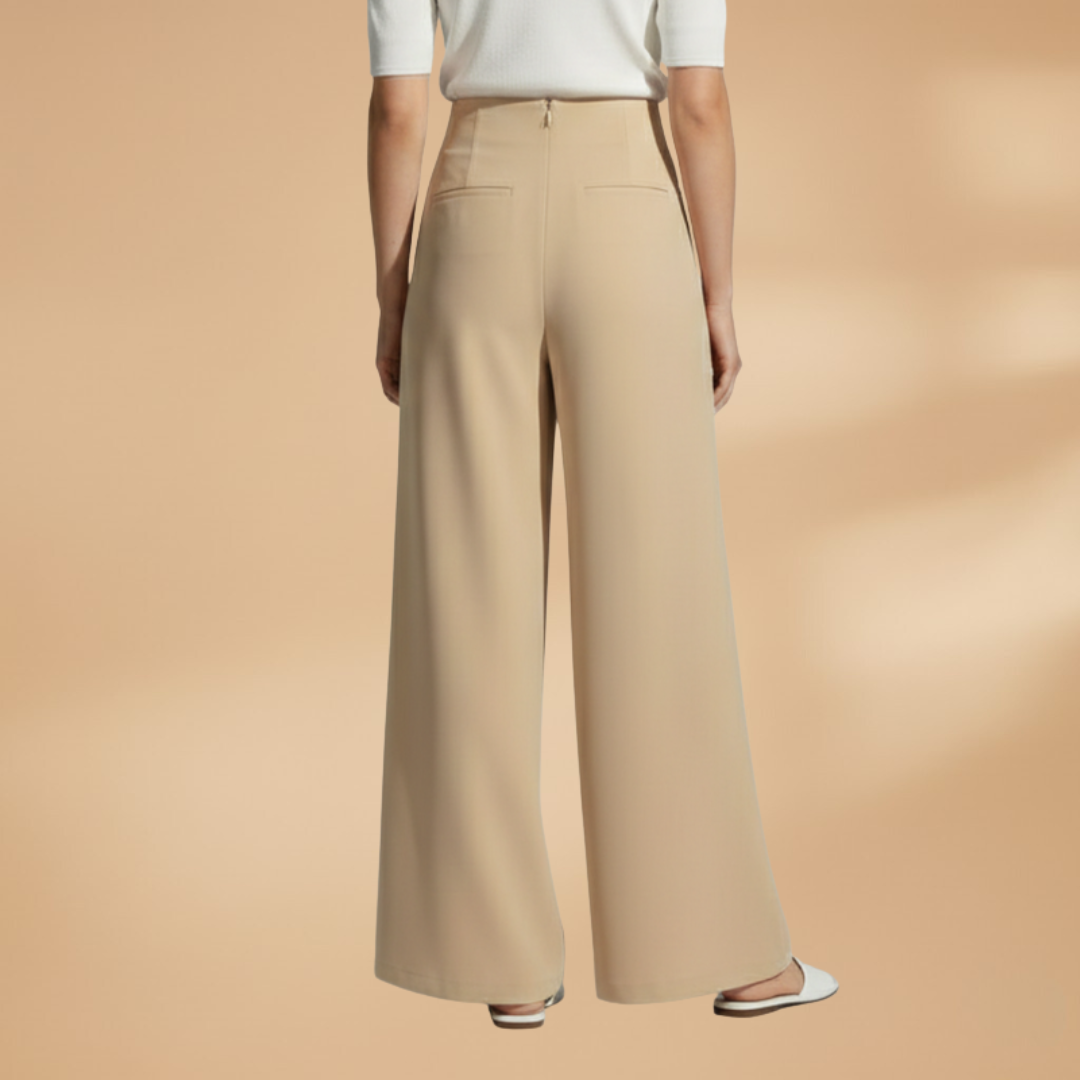 Palazzo Trousers with High Waistband and Wide Legs for Women