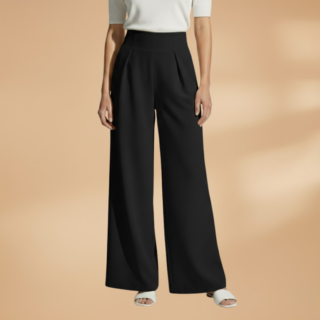 Palazzo Trousers with High Waistband and Wide Legs for Women