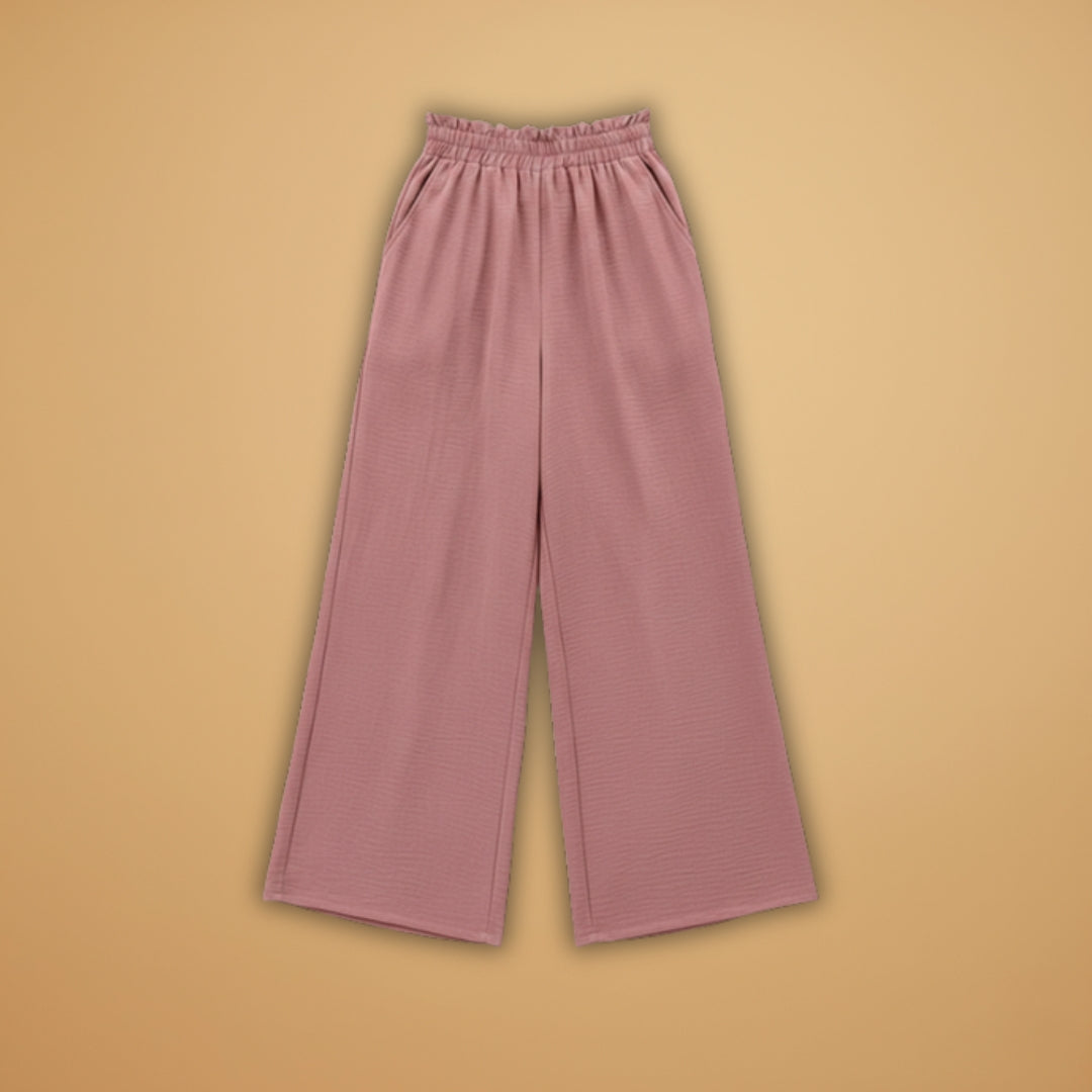 Palazzo Trousers with Wide Legs and Elastic Waistband for Women