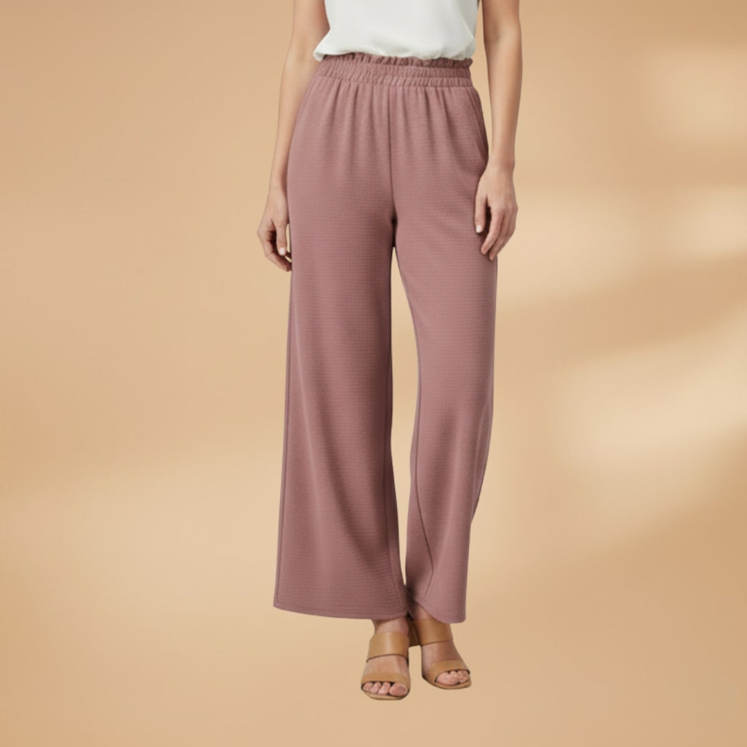Palazzo Trousers with Wide Legs and Elastic Waistband for Women