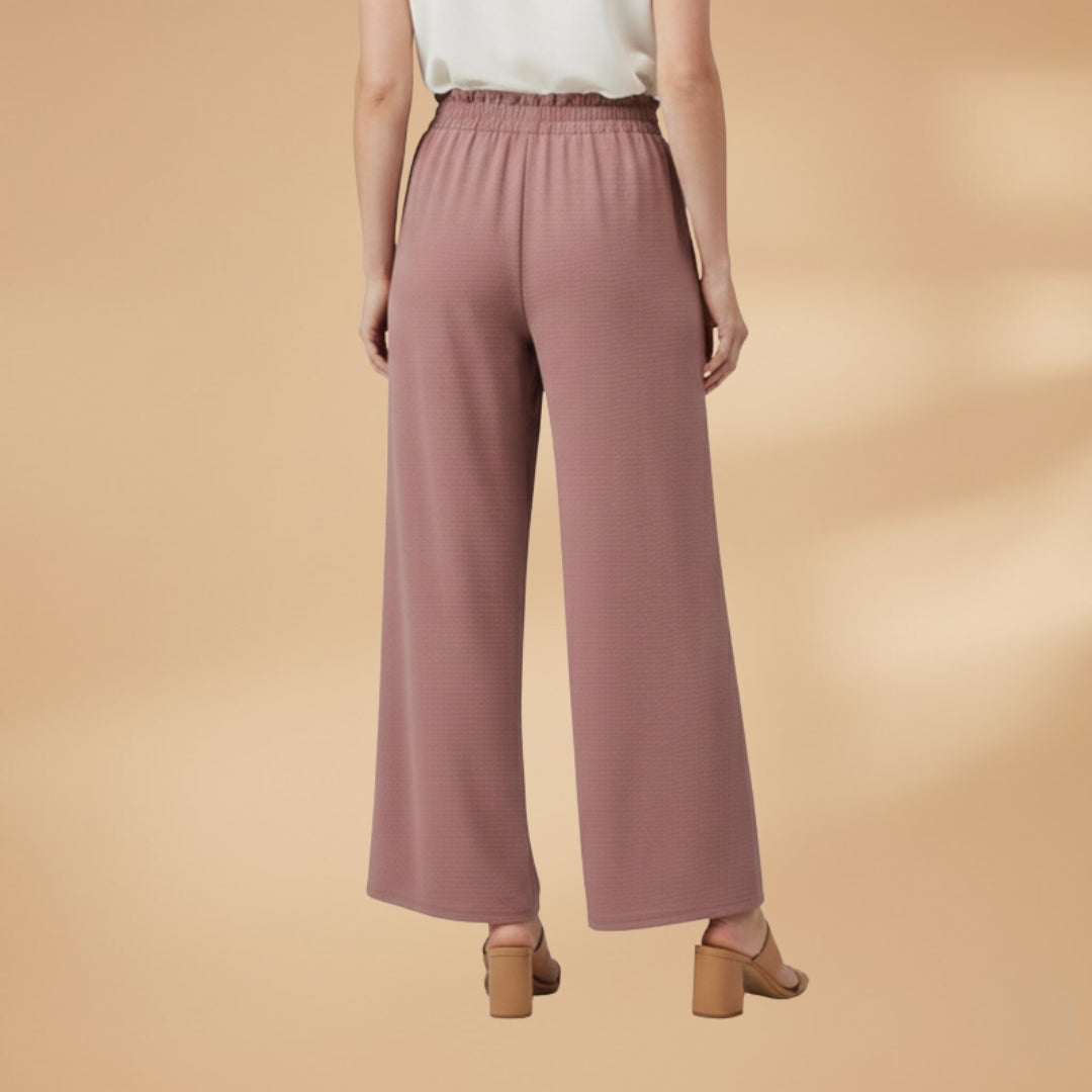 Palazzo Trousers with Wide Legs and Elastic Waistband for Women