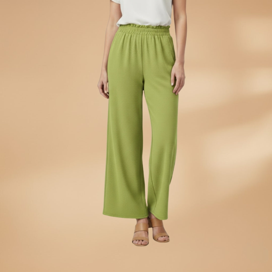 Palazzo Trousers with Wide Legs and Elastic Waistband for Women