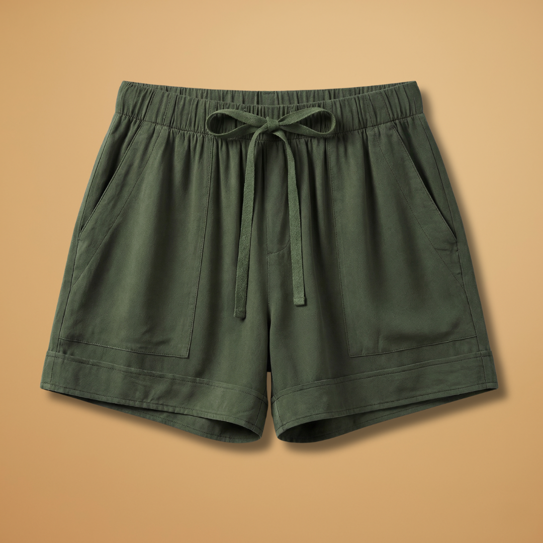 Relaxed Drawstring Shorts with Adjustable Waistband and Comfortable Fit for Women