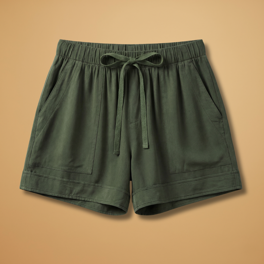 Relaxed Drawstring Shorts with Adjustable Waistband and Comfortable Fit for Women