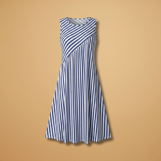 Sleeveless Summer Dress with Striped Pattern for Women