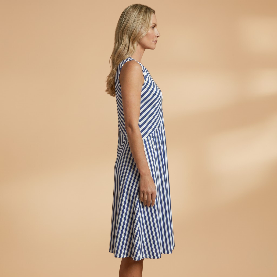 Sleeveless Summer Dress with Striped Pattern for Women