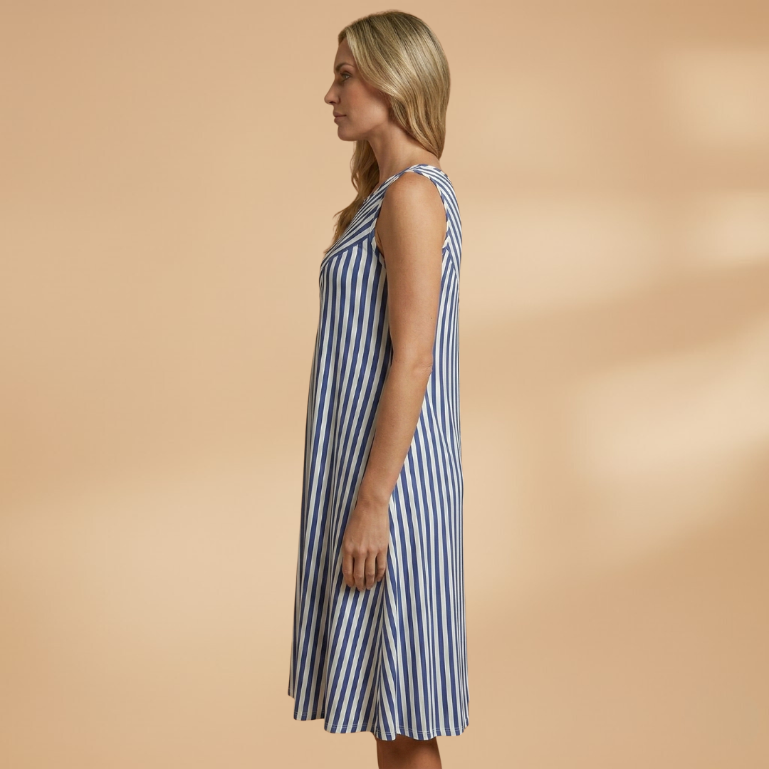 Sleeveless Summer Dress with Striped Pattern for Women