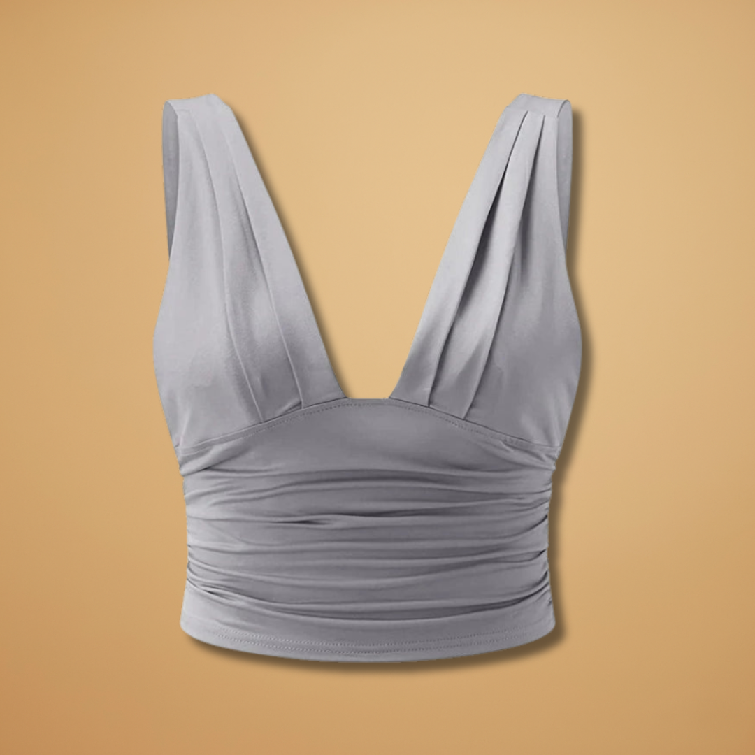 Sleeveless V-Neck Top with Lightweight Fabric and Elegant Design for Women