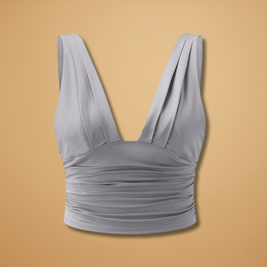 Sleeveless V-Neck Top with Lightweight Fabric and Elegant Design for Women