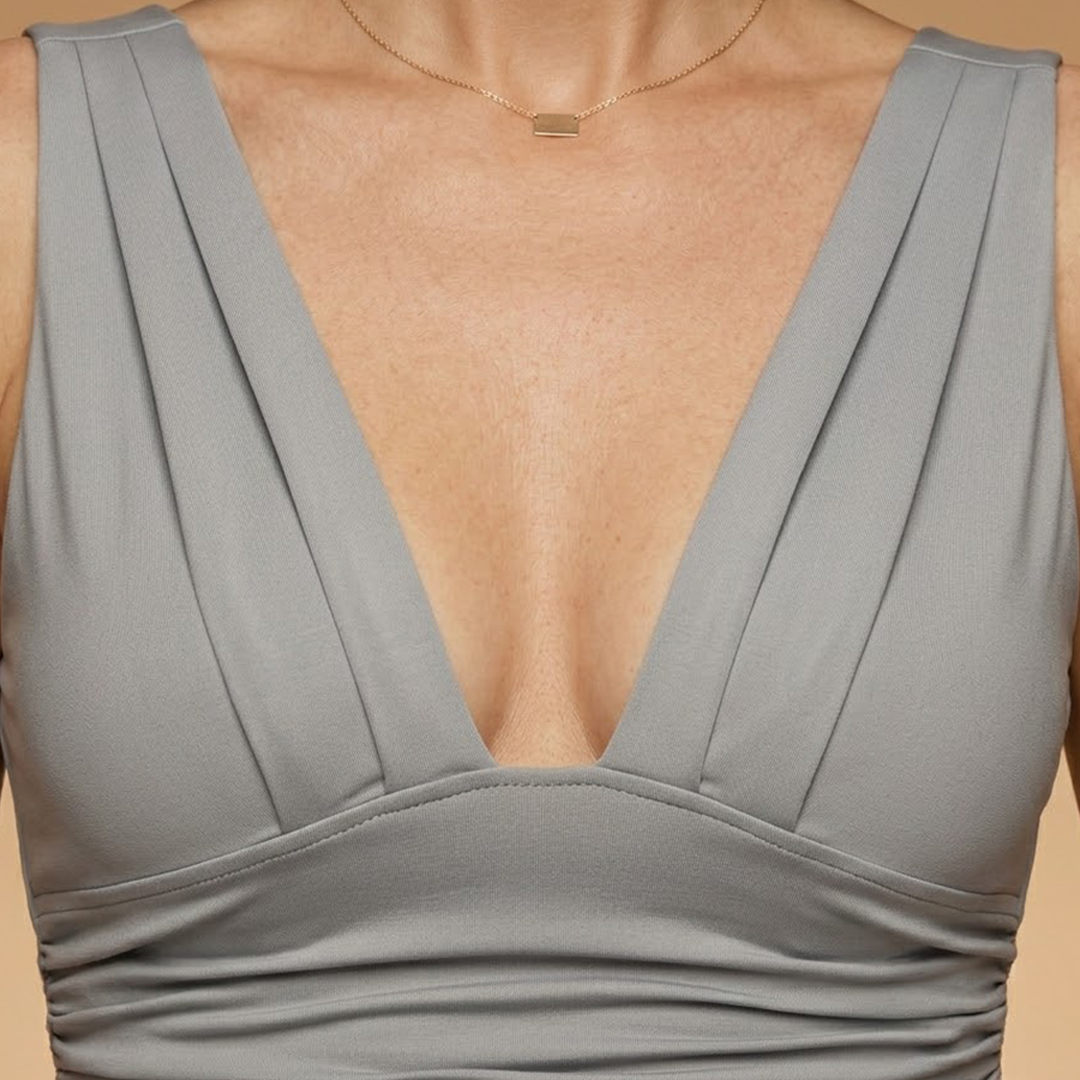 Sleeveless V-Neck Top with Lightweight Fabric and Elegant Design for Women