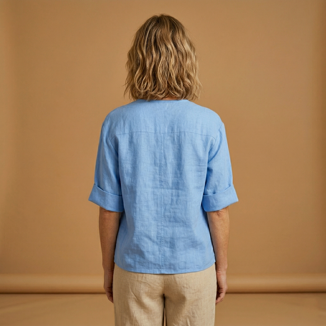 Summer Blouse with Breathable Linen and Relaxed Fit for Women