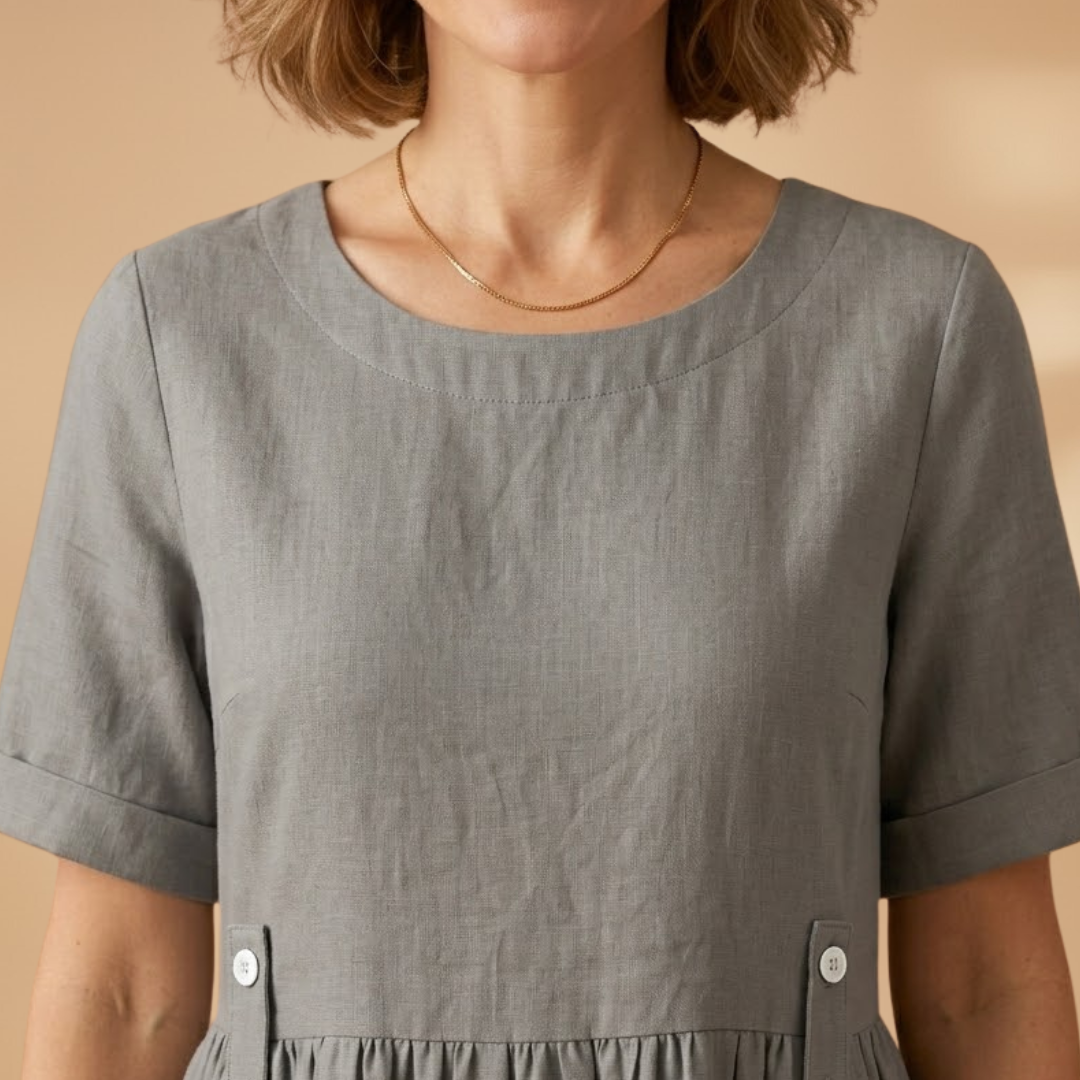Summer Dress Round Neckline for Women