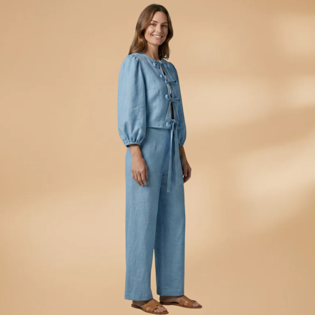 Top with Front Lacing and Wide Sleeves for Women