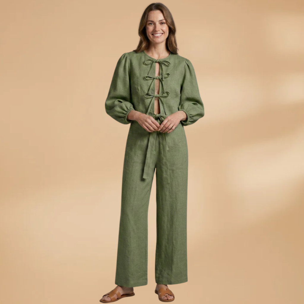Top with Front Lacing and Wide Sleeves for Women