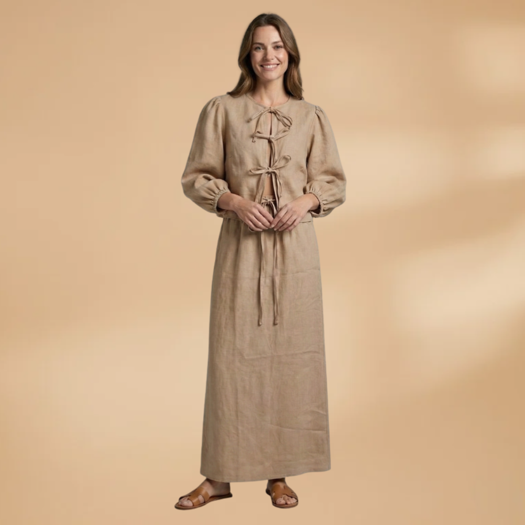 Top with Front Lacing and Wide Sleeves for Women
