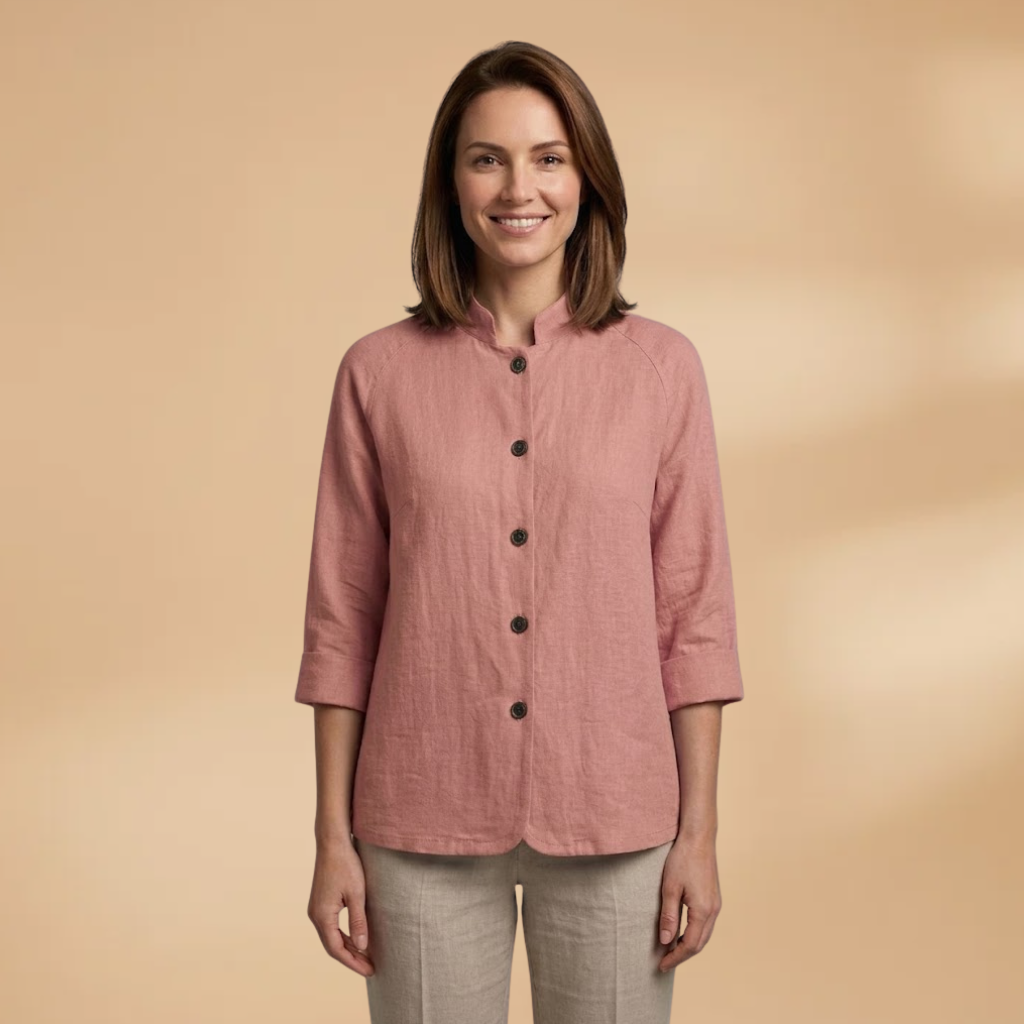Top with long sleeves and plain surface for Women