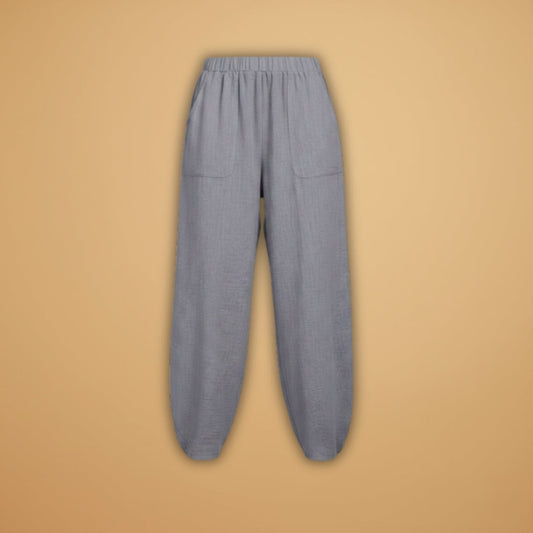 Palazzo Pants with Elastic Waistband and Side Pockets for Women