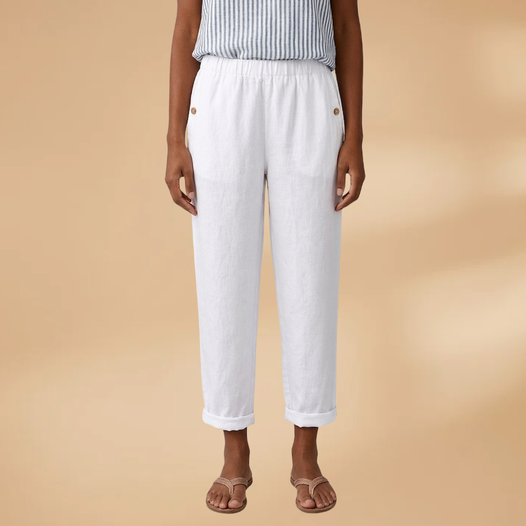 Trousers with Straight Legs and Side Pockets for Women