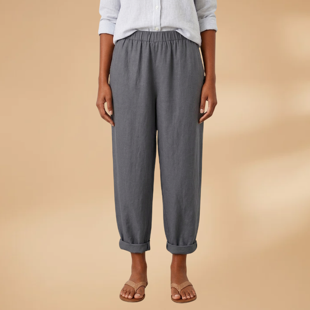 Trousers with Straight Legs and Side Pockets for Women