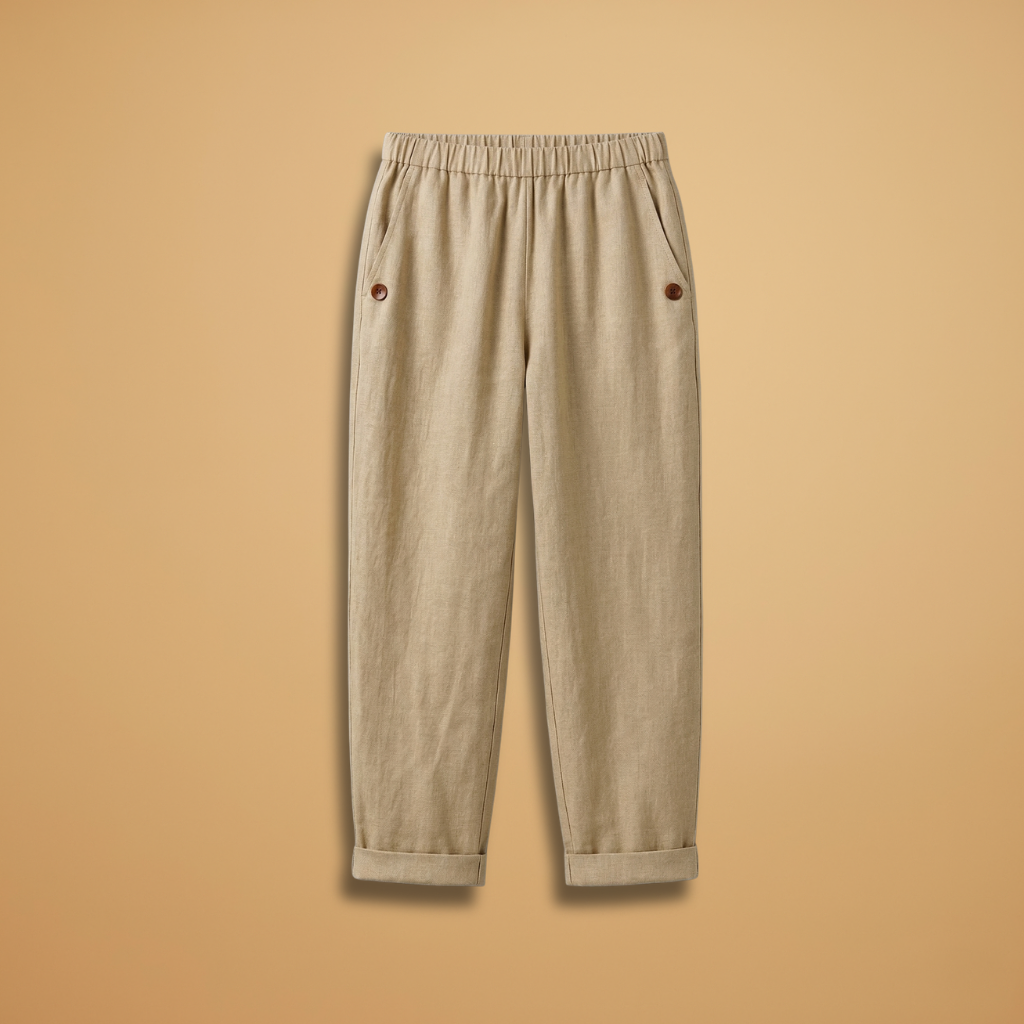 Trousers with Straight Legs and Side Pockets for Women