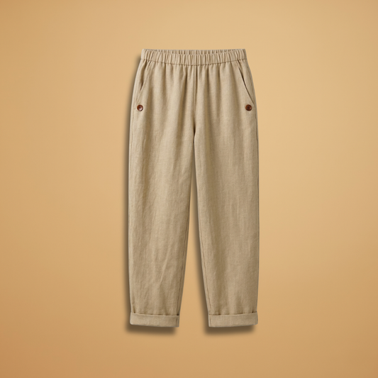 Trousers with Straight Legs and Side Pockets for Women