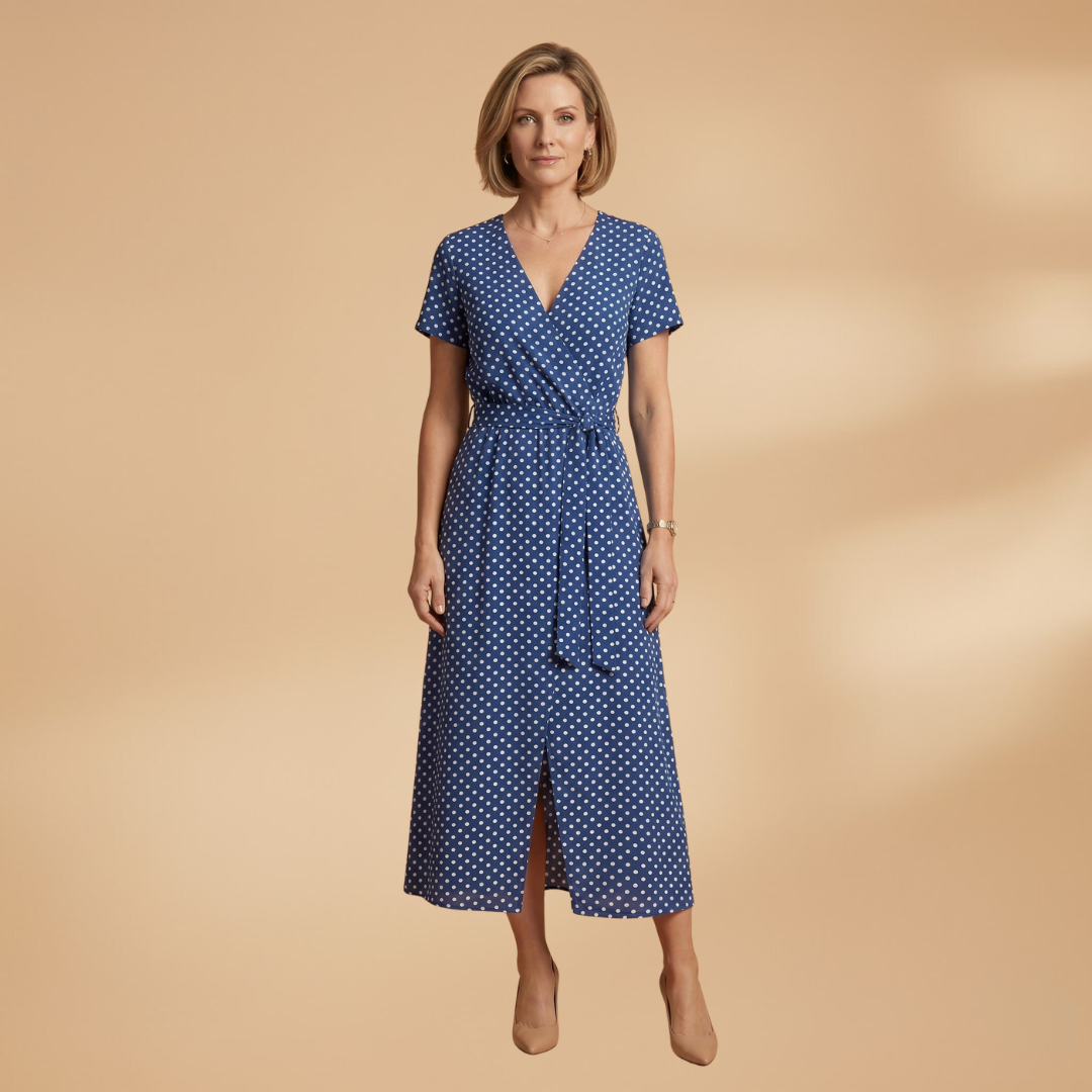 V-Neck Dress with Floral Print and Sleeveless Design for Women