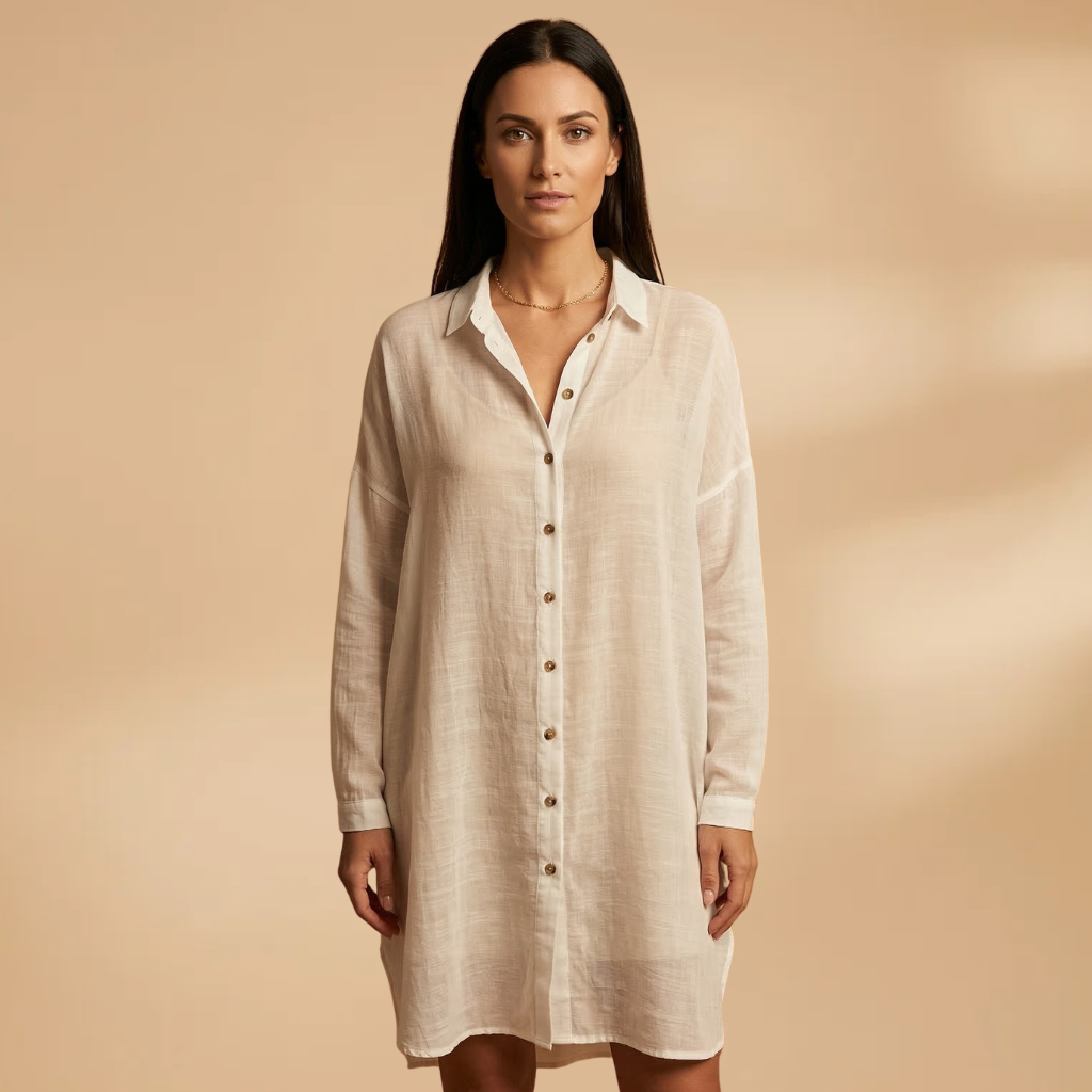 Beach Cover-Up V-Neckline and Short Sleeves for Women