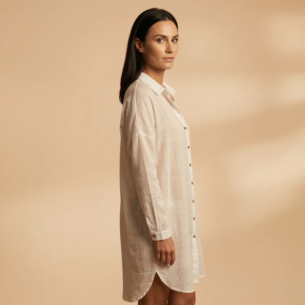 Beach Cover-Up V-Neckline and Short Sleeves for Women