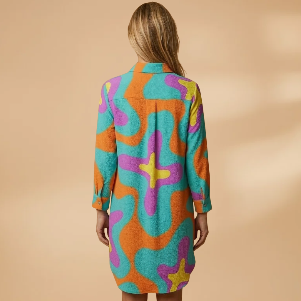 Beach Dress with Sleeveless Cut and Woven Surface for Women