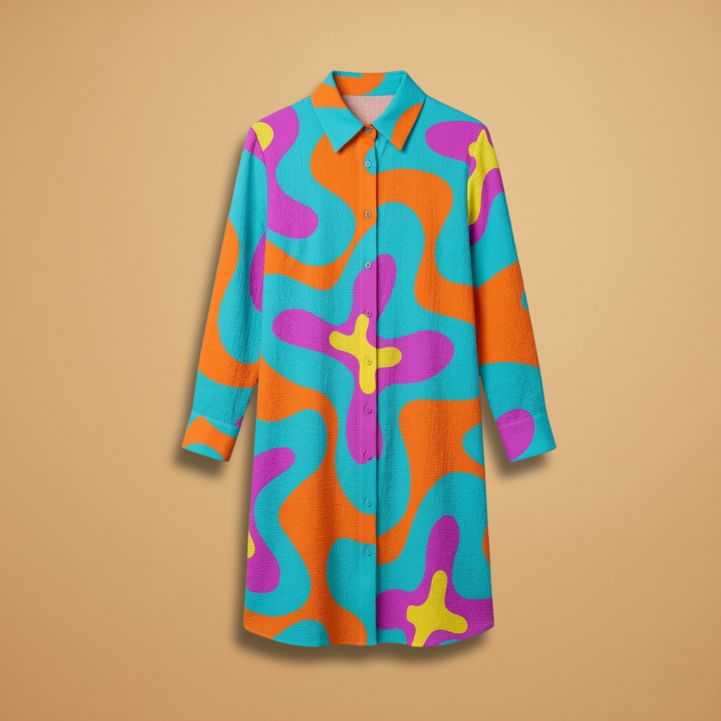 Beach Dress with Sleeveless Cut and Woven Surface for Women