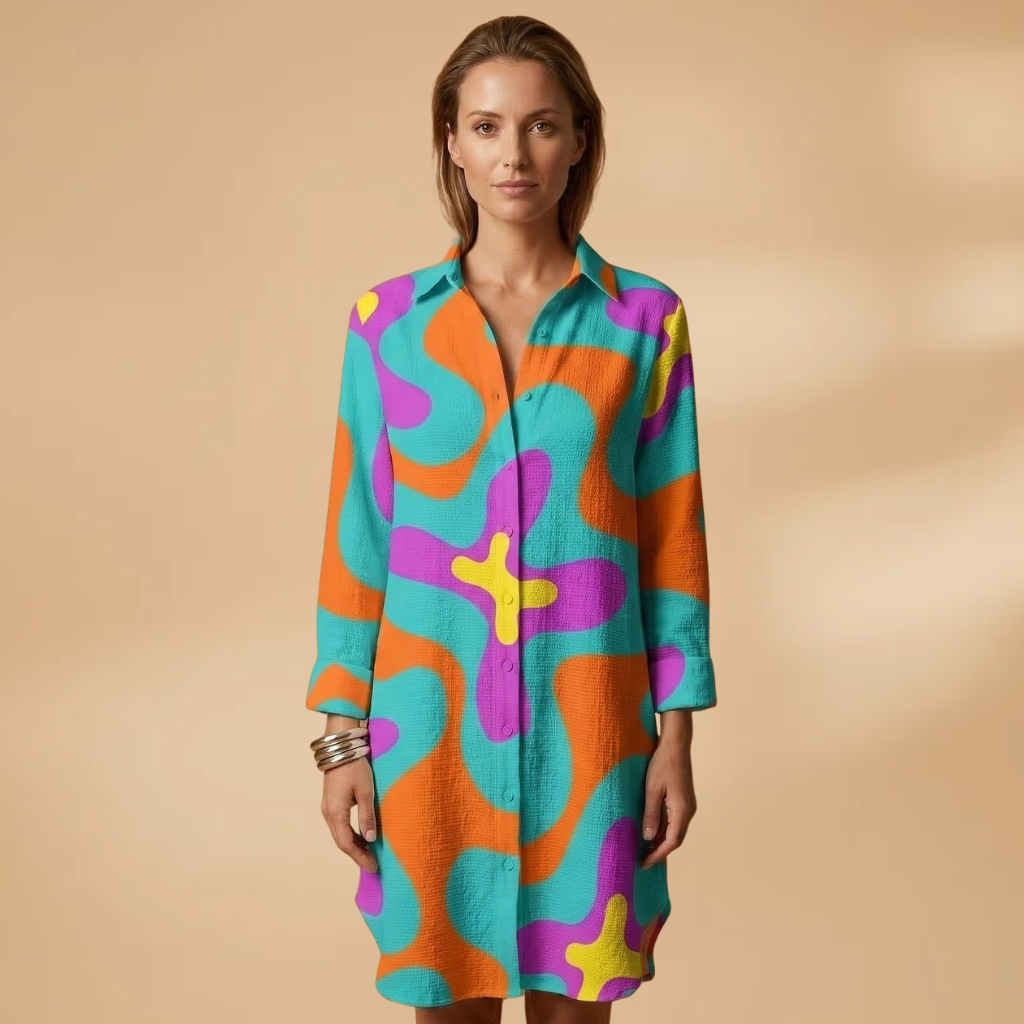 Beach Dress with Sleeveless Cut and Woven Surface for Women