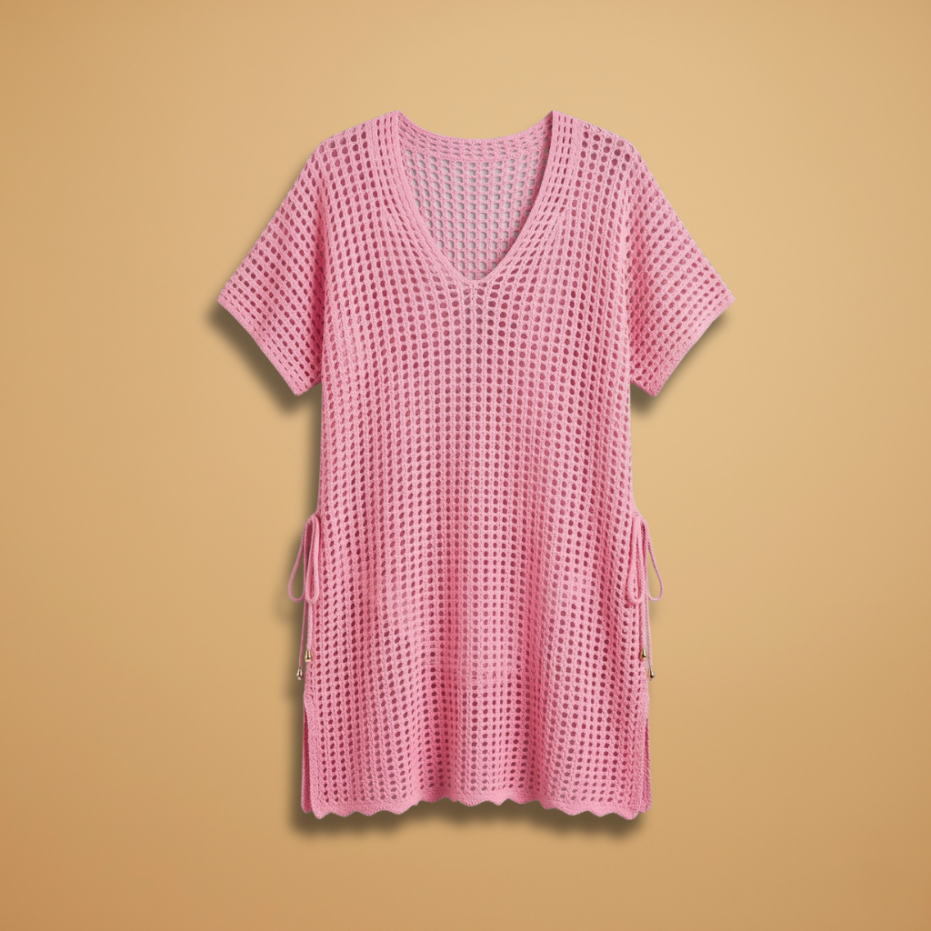 Beach Dress V-Neckline and Short Sleeves for Women