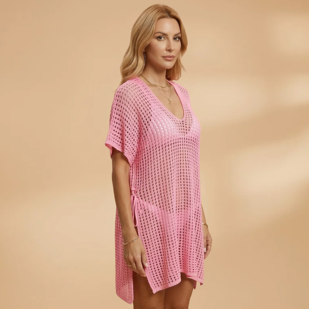 Beach Dress V-Neckline and Short Sleeves for Women