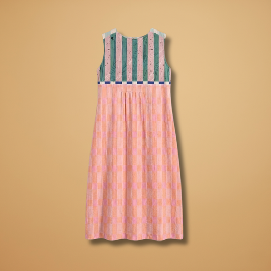 Midi Dress with Lightweight Linen Blend and Flowing Fit for Women
