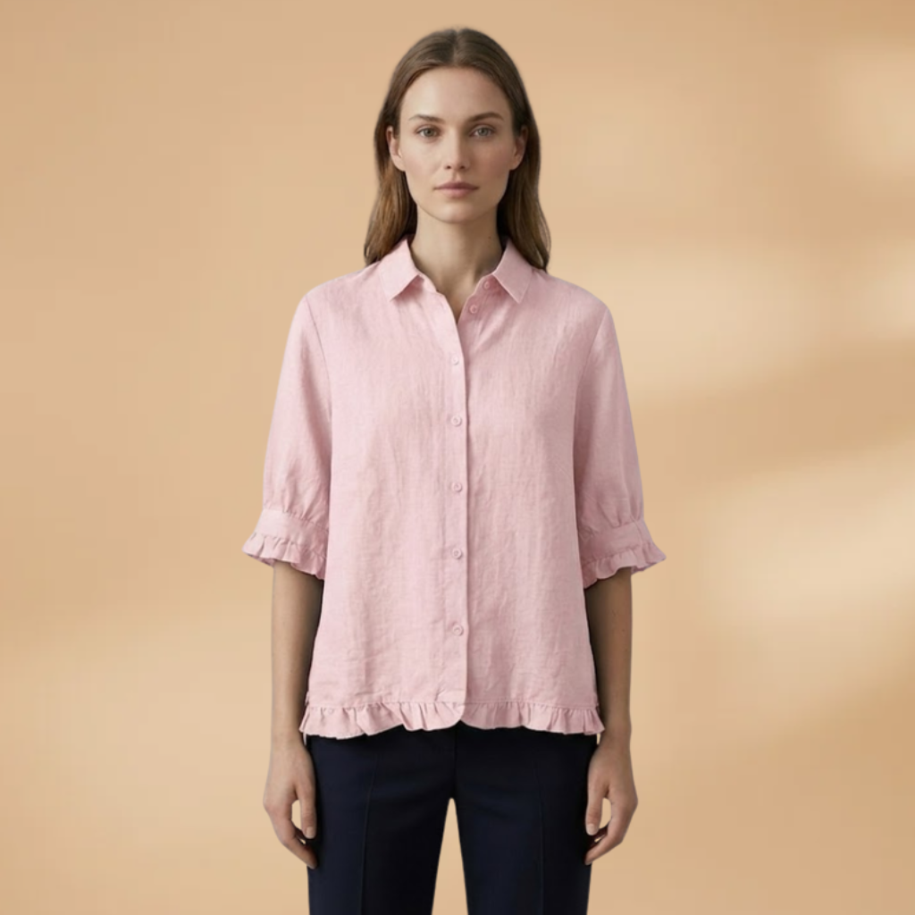 Blouse with button fastening and standard sleeves for Women