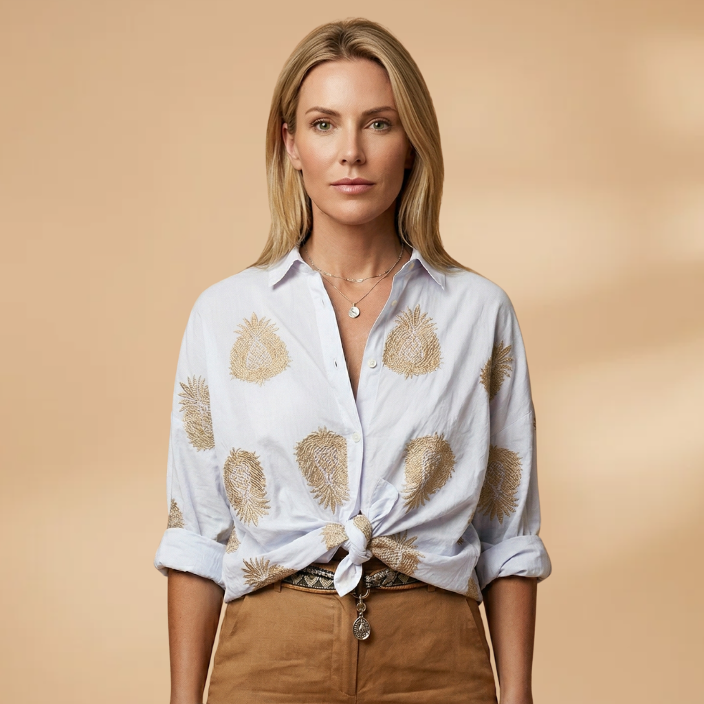 Blouse with printed surface and loose fit for Women