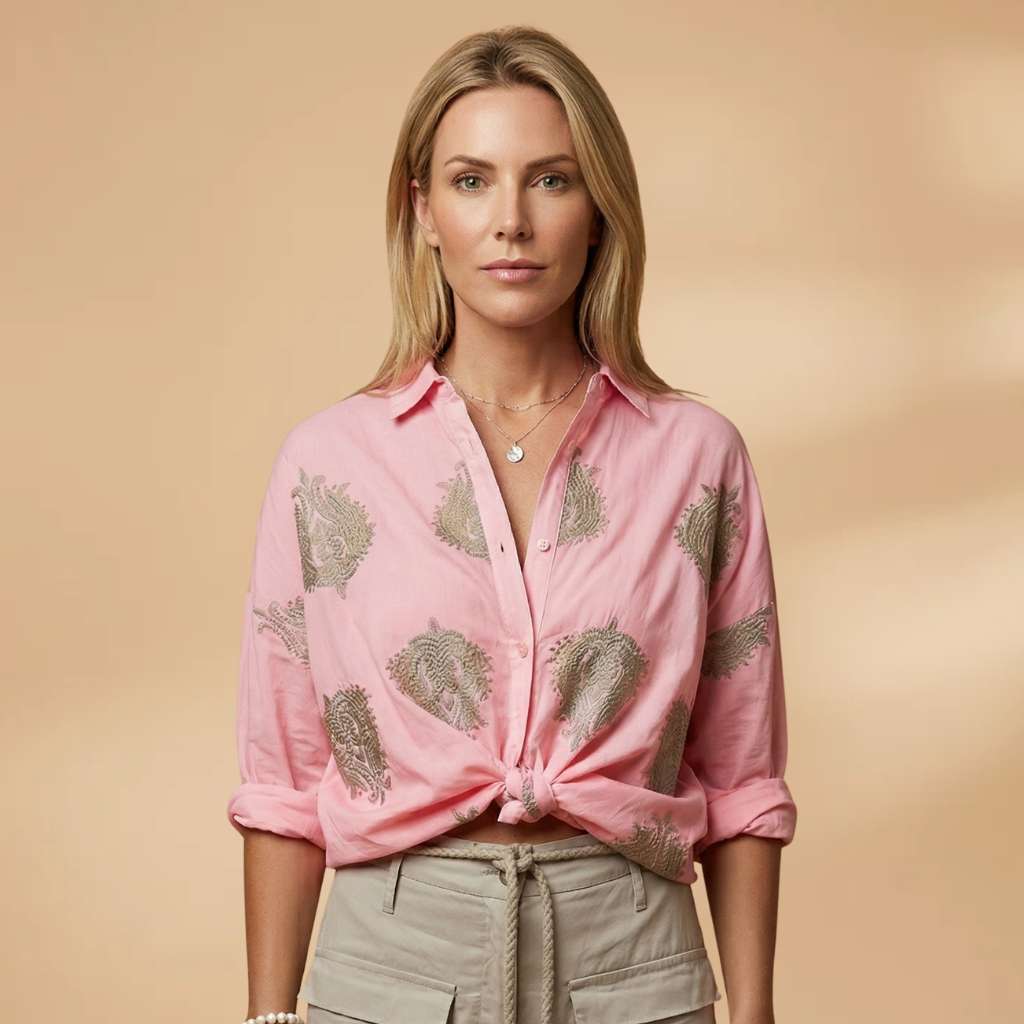 Blouse with printed surface and loose fit for Women