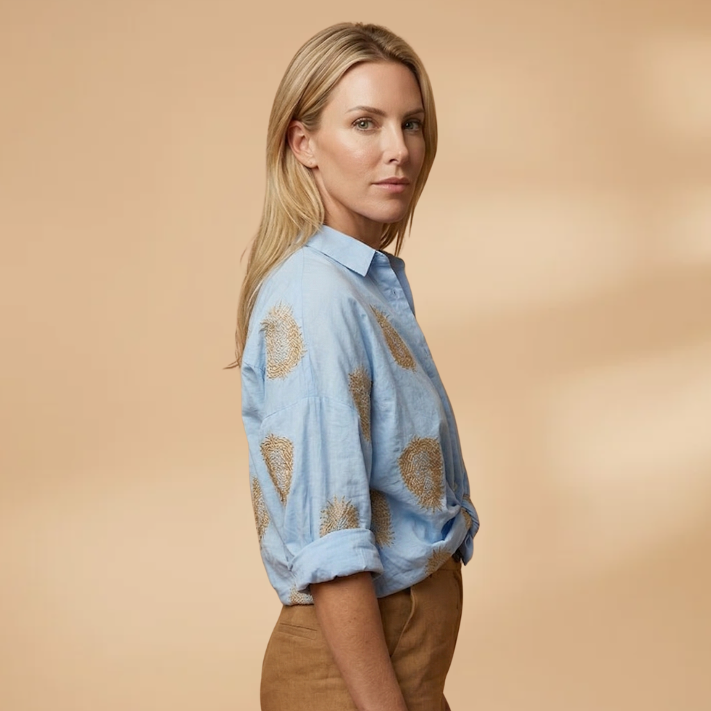Blouse with printed surface and loose fit for Women
