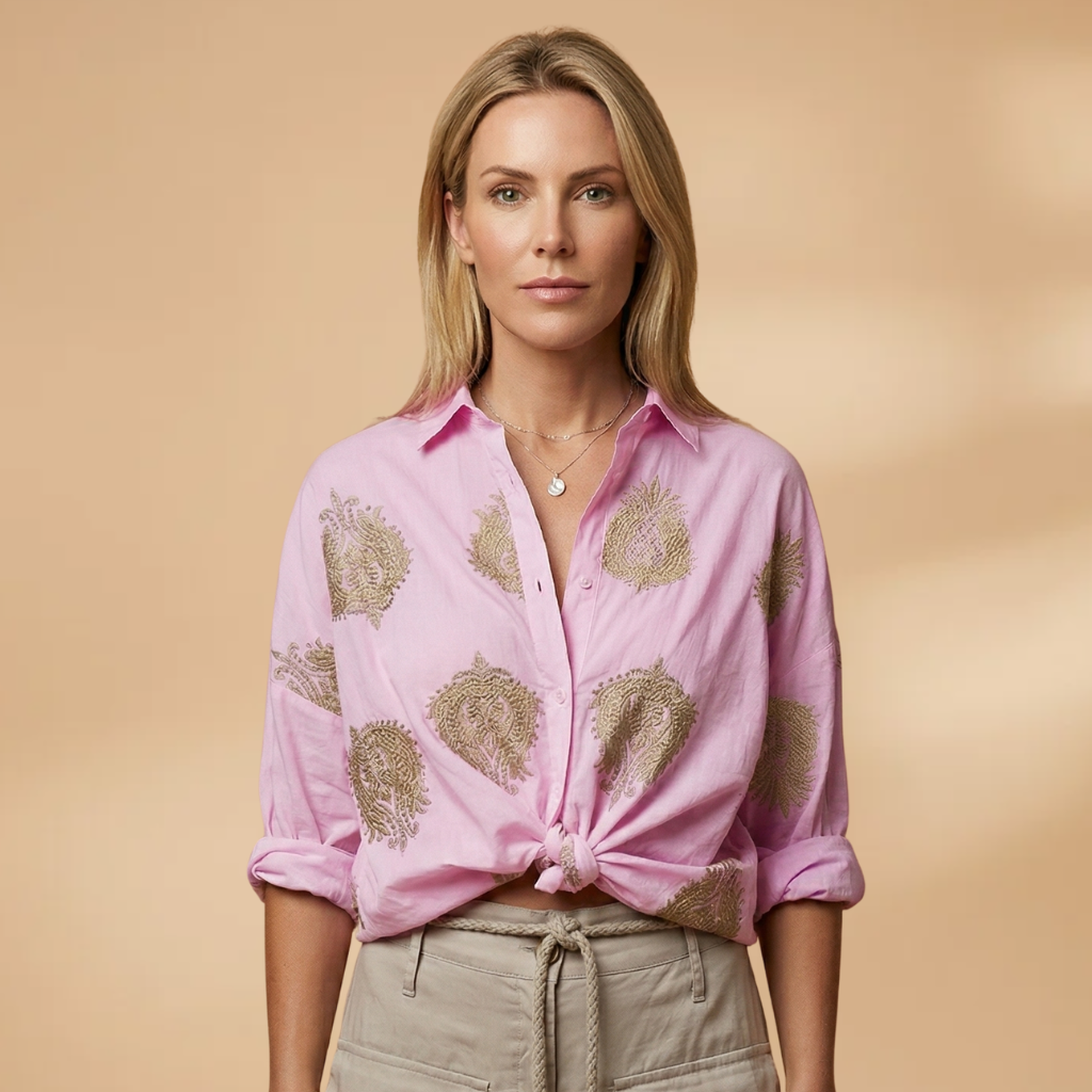 Blouse with printed surface and loose fit for Women
