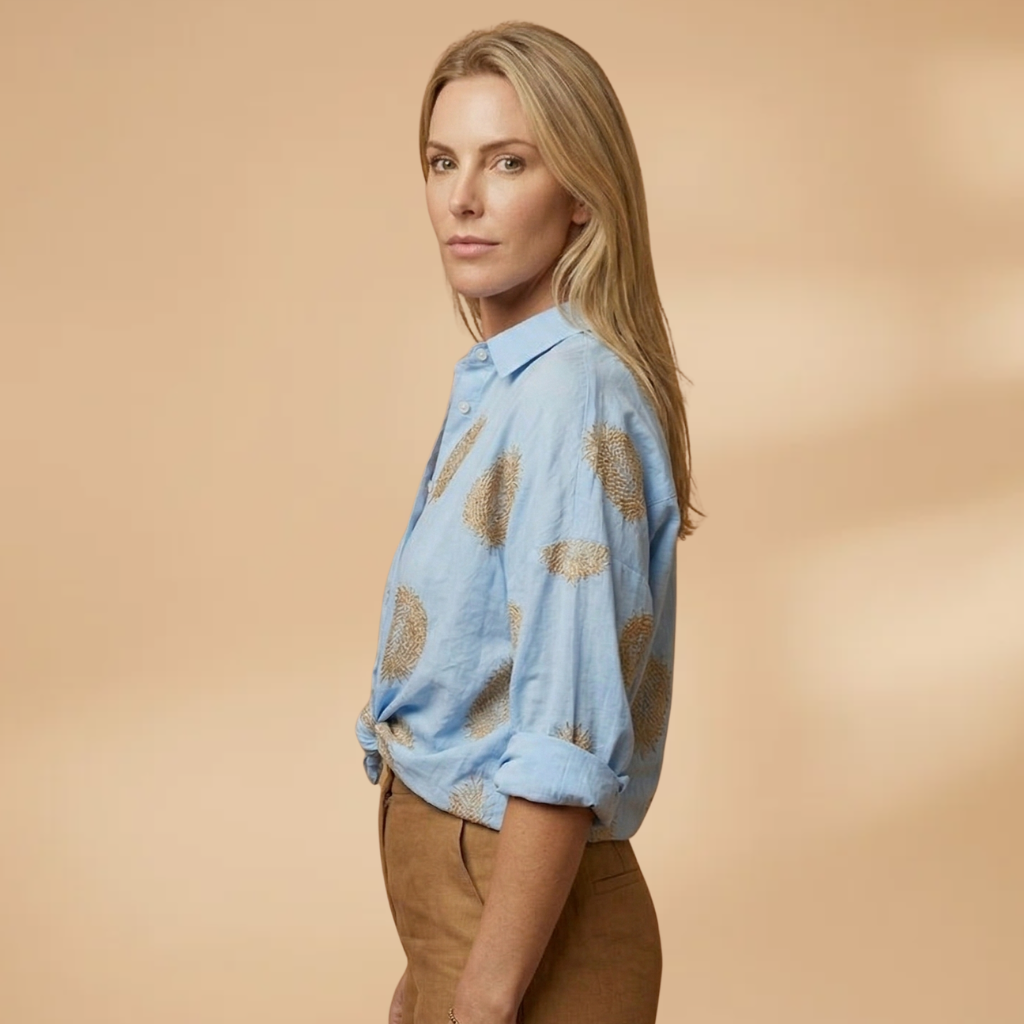 Blouse with printed surface and loose fit for Women
