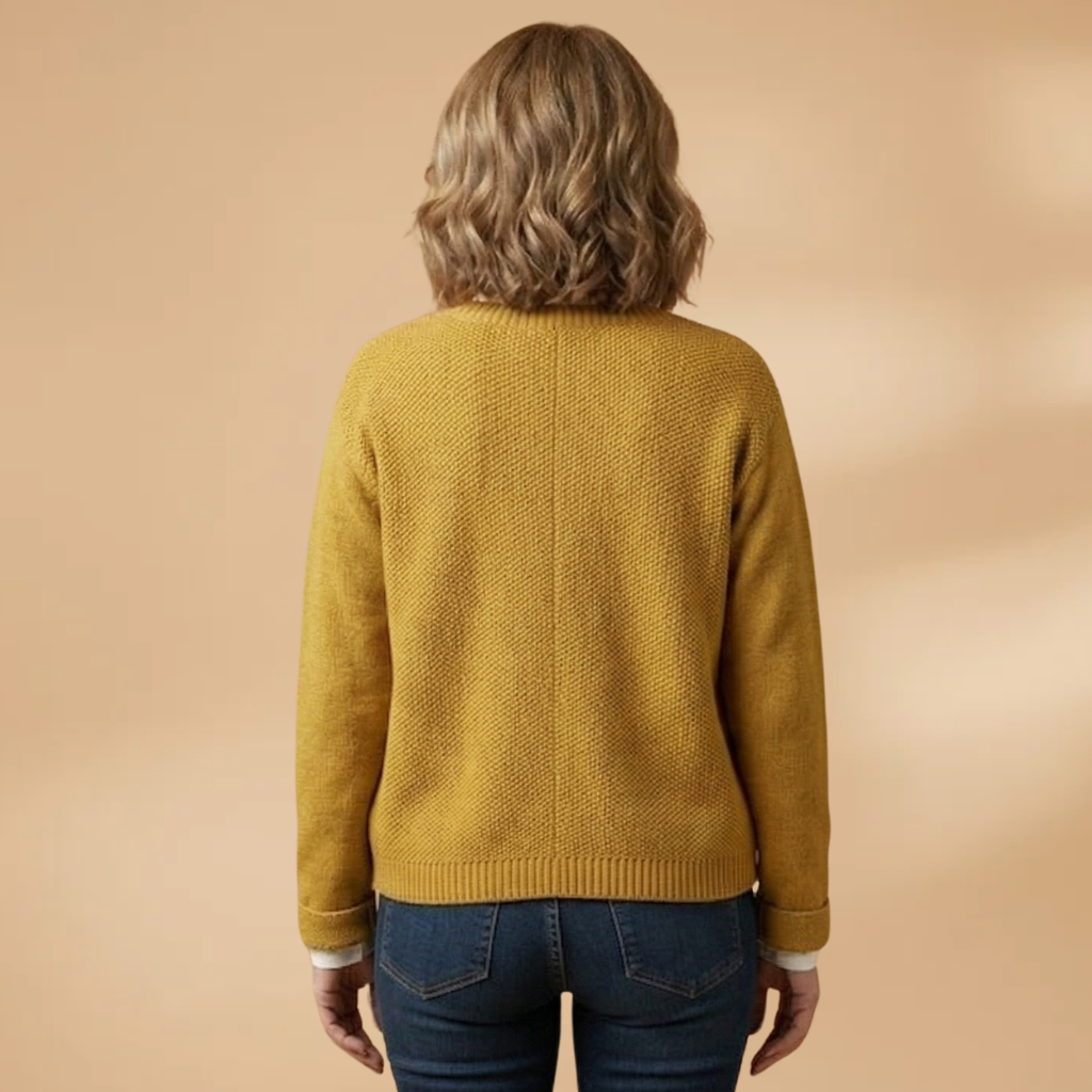 Cardigan with a chest pocket and knitted surface for Women