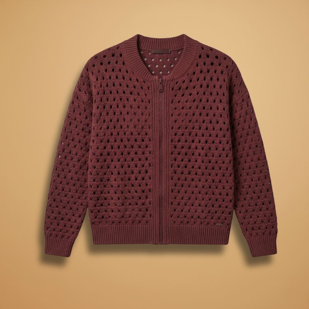 Cardigan with zip fastening and cutout details for Women